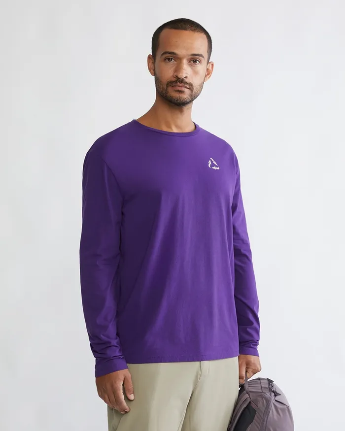 Runa Scrambling Organic Cotton Long Sleeve Tee Purple Men Klttermusen TShirts Runa Scrambling Organic Cotton Long Sleeve Tee Purple Men Klttermusen TShirts