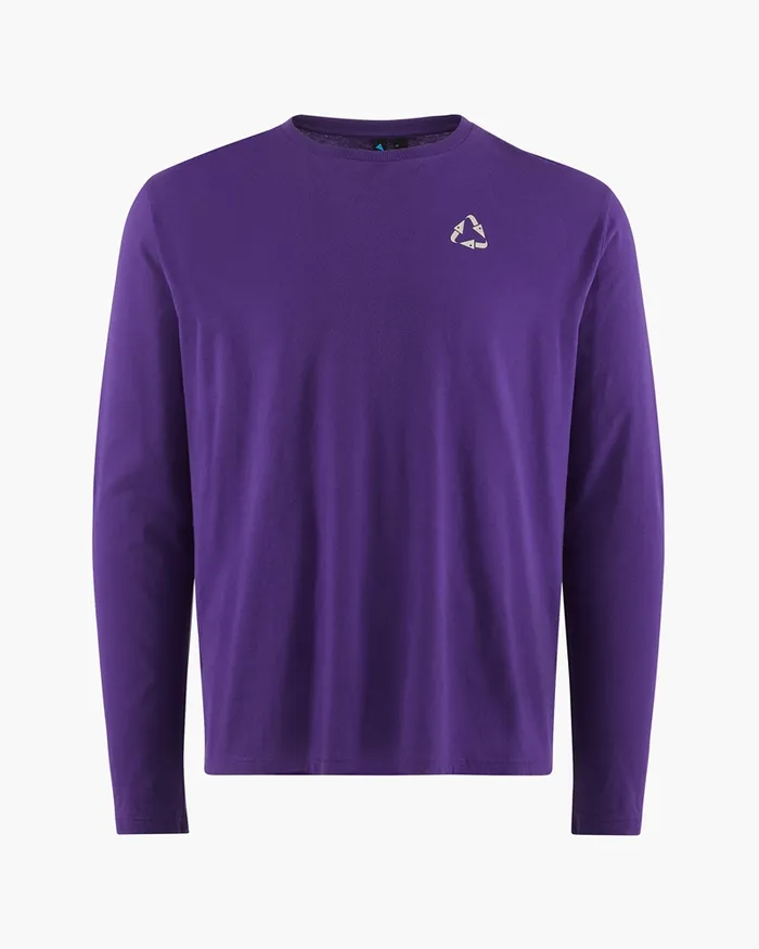 Runa Scrambling Organic Cotton Long Sleeve Tee Purple Men Klttermusen TShirts