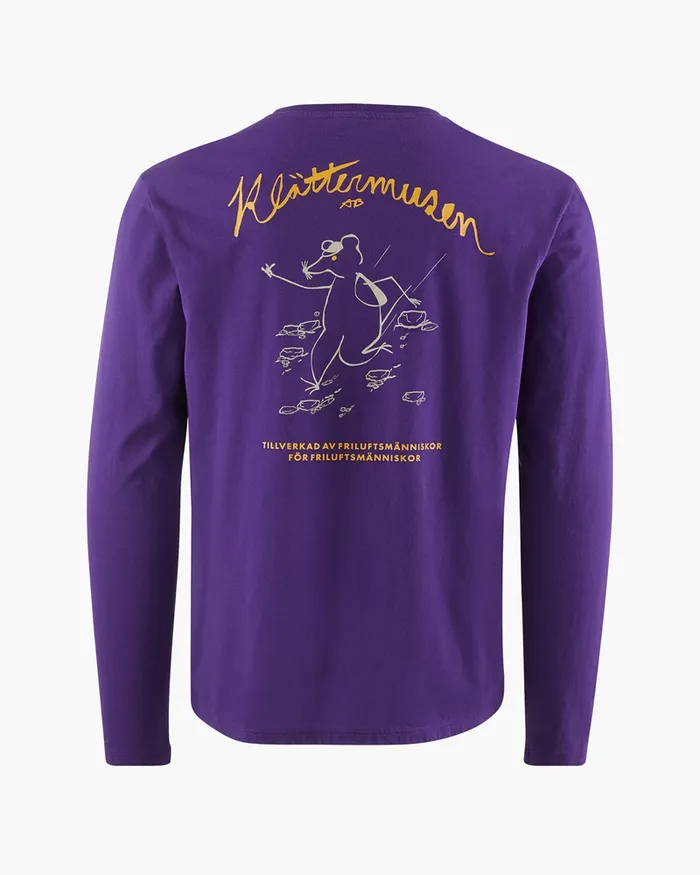 Runa Scrambling Organic Cotton Long Sleeve Tee Purple Men Klttermusen TShirts