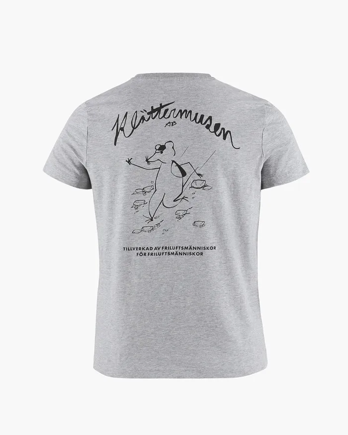 Runa Scrambling Organic Cotton Short Sleeve Tee Grey Melange Women Klttermusen TShirts