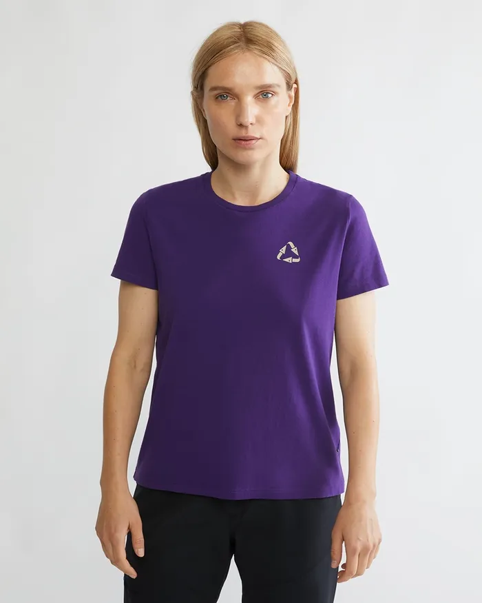 Runa Scrambling Organic Cotton Short Sleeve Tee Purple Women Klttermusen TShirts Runa Scrambling Organic Cotton Short Sleeve Tee Purple Women Klttermusen TShirts