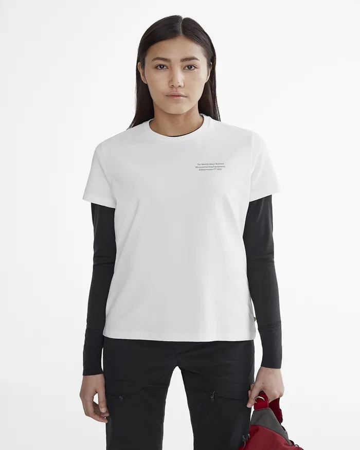 Runa Statement Legacy Short Sleeve Tee Snow Women Klttermusen TShirts