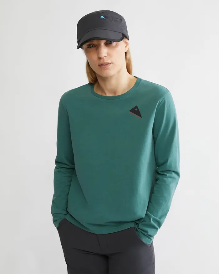 Runa Token Long Sleeve Tee Frost Green Women Klttermusen TShirts