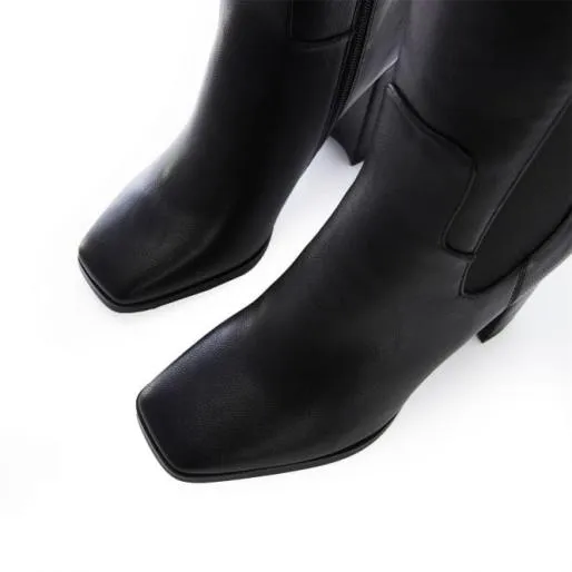 Sammantha Black Porvair Women Moda In Pelle Black Boots Sammantha Black Porvair Women Moda In Pelle Black Boots