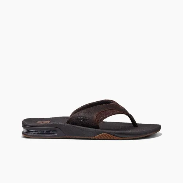 Sandals Men REEF Leather Fanning Dark Brown