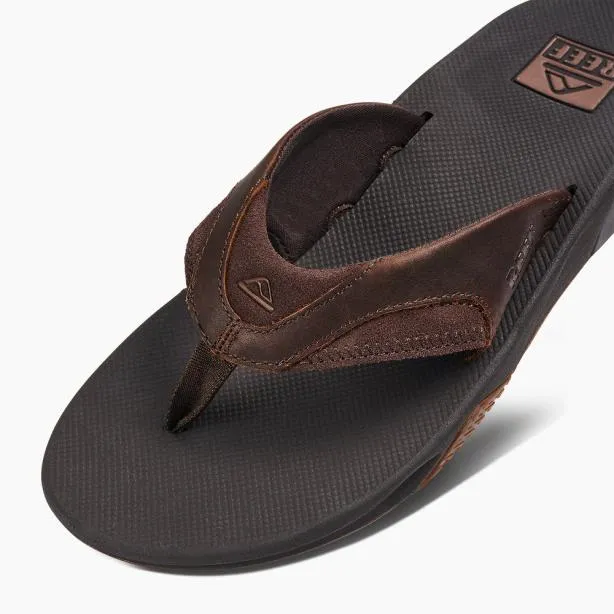 Sandals Men REEF Leather Fanning Dark Brown