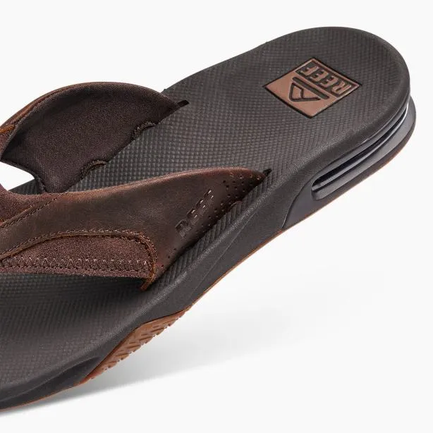 Sandals Men REEF Leather Fanning Dark Brown
