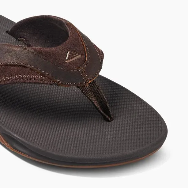Sandals Men REEF Leather Fanning Dark Brown