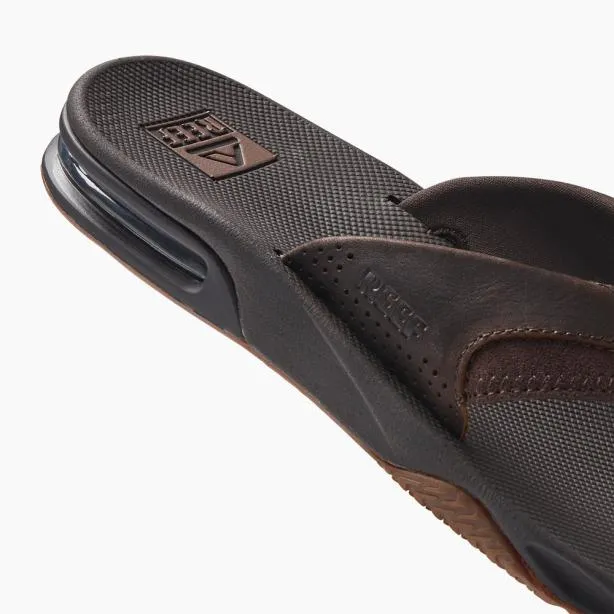 Sandals Men REEF Leather Fanning Dark Brown