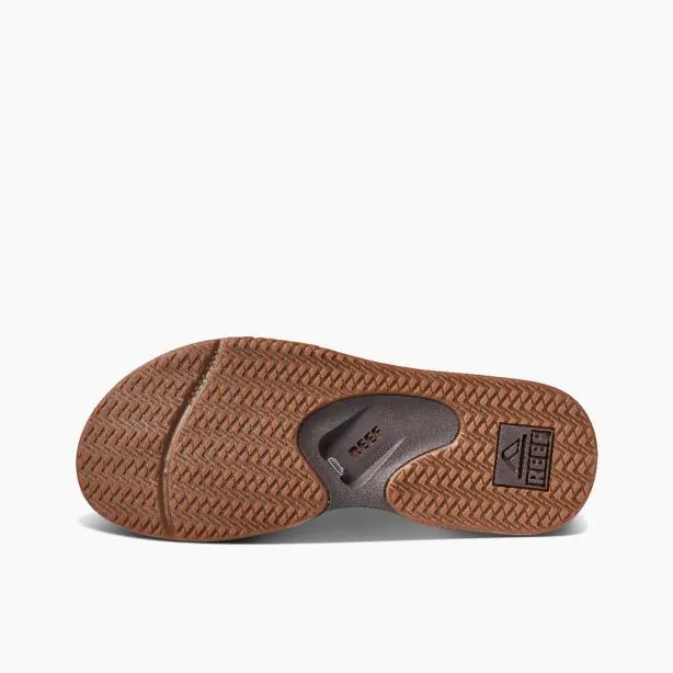 Sandals Men REEF Leather Fanning Dark Brown