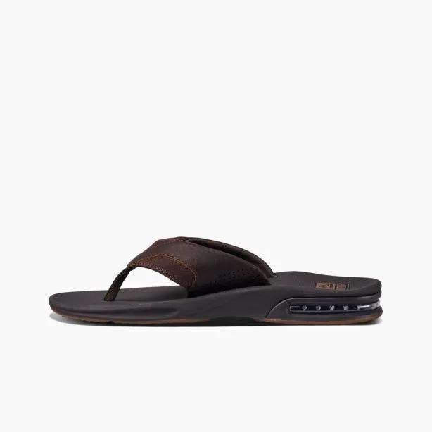 Sandals Men REEF Leather Fanning Dark Brown