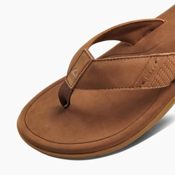 Sandals Men REEF Leather Santa Ana Brown