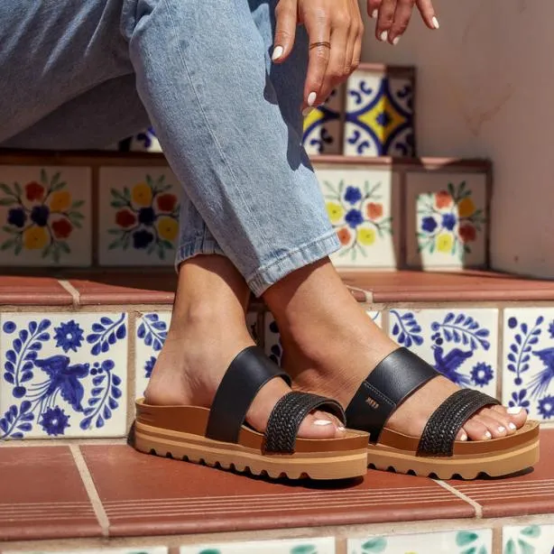 Sandals Women REEF Cushion Vista Hi Black Braid