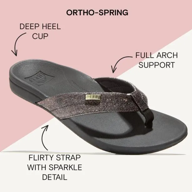 Sandals Women REEF OrthoSpring Blackblack Glitter