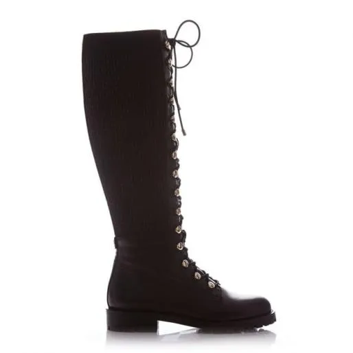 Sanoma Black Leather Women Moda In Pelle All Long Boots