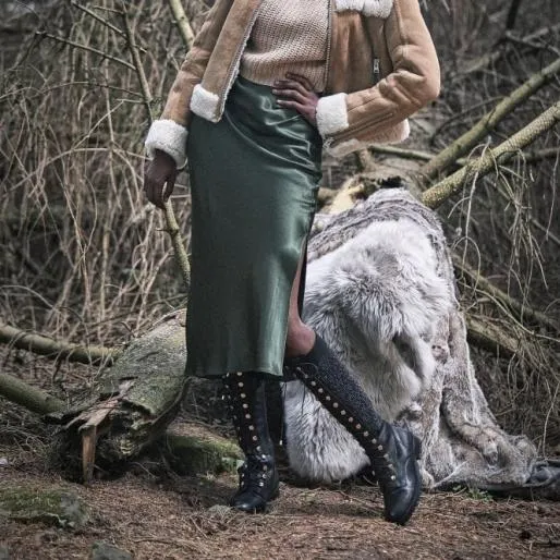 Sanoma Black Leather Women Moda In Pelle All Long Boots