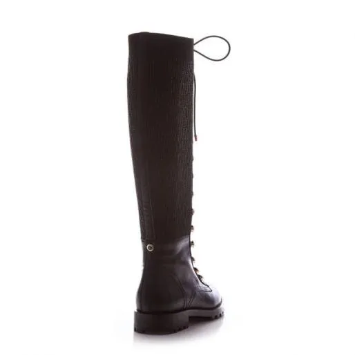 Sanoma Black Leather Women Moda In Pelle All Long Boots