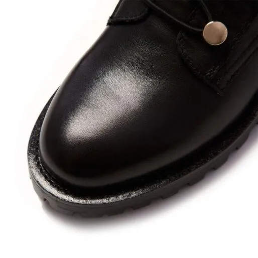 Sanoma Black Leather Women Moda In Pelle All Long Boots