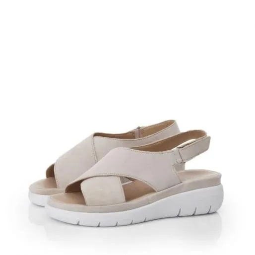 Sarita Cameo Suede Women Moda In Pelle Wedge Sandals