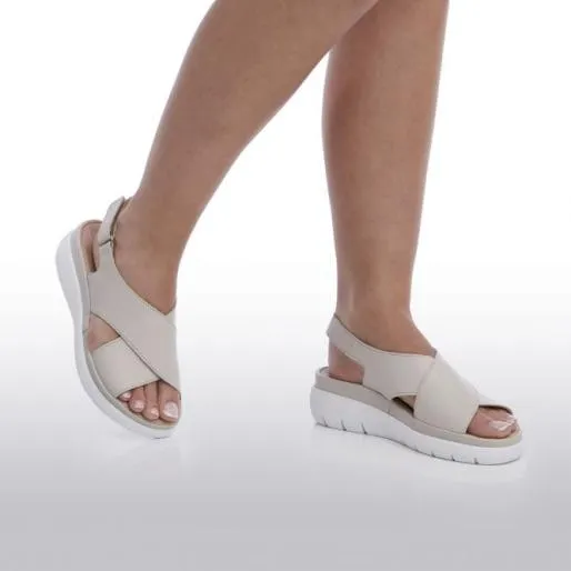 Sarita Off White Leather Women Moda In Pelle Wedge Sandals Sarita Off White Leather Women Moda In Pelle Wedge Sandals