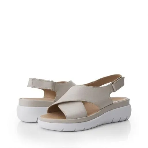 Sarita Off White Leather Women Moda In Pelle Wedge Sandals Sarita Off White Leather Women Moda In Pelle Wedge Sandals