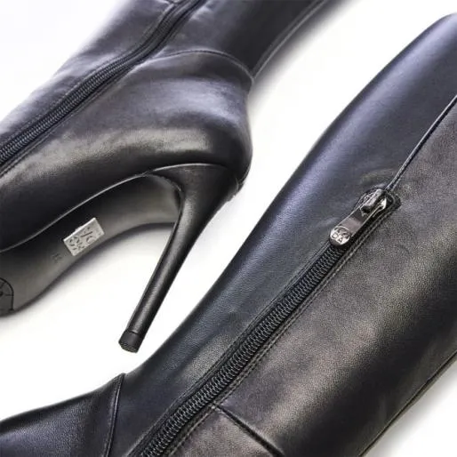Savi Black Leather Women Moda In Pelle Black Boots Savi Black Leather Women Moda In Pelle Black Boots