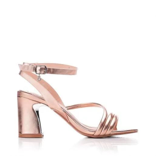 Serine Rose Gold Metallic Women Moda In Pelle Heeled Sandals
