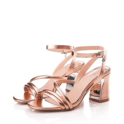 Serine Rose Gold Metallic Women Moda In Pelle Heeled Sandals Serine Rose Gold Metallic Women Moda In Pelle Heeled Sandals