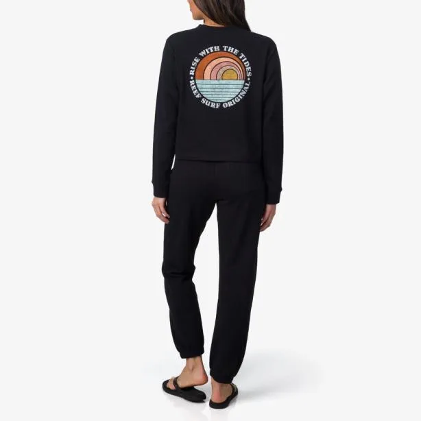 Sets Women REEF Becca French Terry Pullover Black