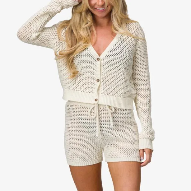 Sets Women REEF Mika Knit Cardigan Marshmallow