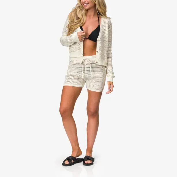 Sets Women REEF Mika Knit Cardigan Marshmallow