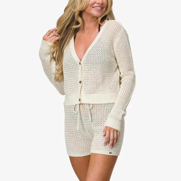 Sets Women REEF Mika Knit Cardigan Marshmallow