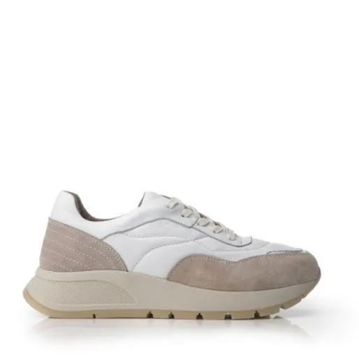 Sh Adaggio White Leather Women Moda In Pelle Casual Shoes And Trainers
