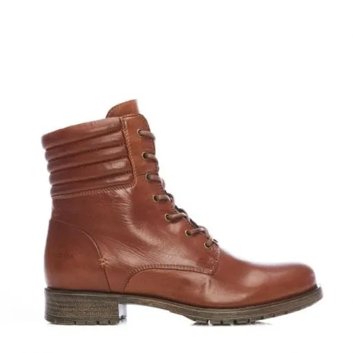 Sh Aello Tan Leather Women Moda In Pelle Ankle Boots