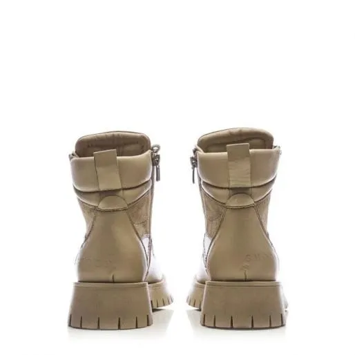 Sh Anello Beige Leather Women Moda In Pelle Ankle Boots Sh Anello Beige Leather Women Moda In Pelle Ankle Boots