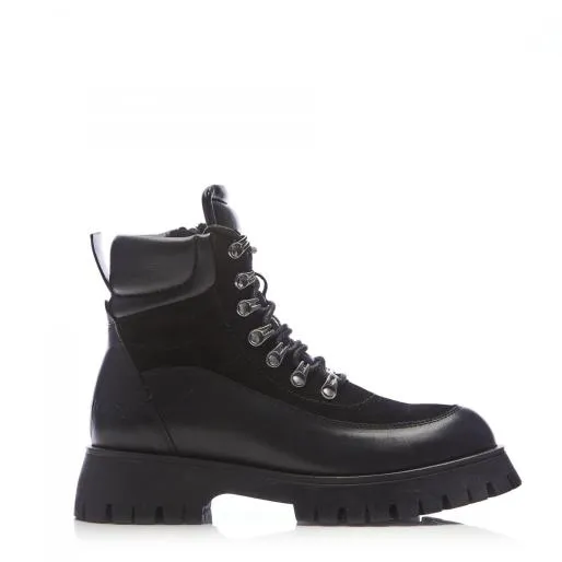 Sh Anello Black Leather Women Moda In Pelle Ankle Boots