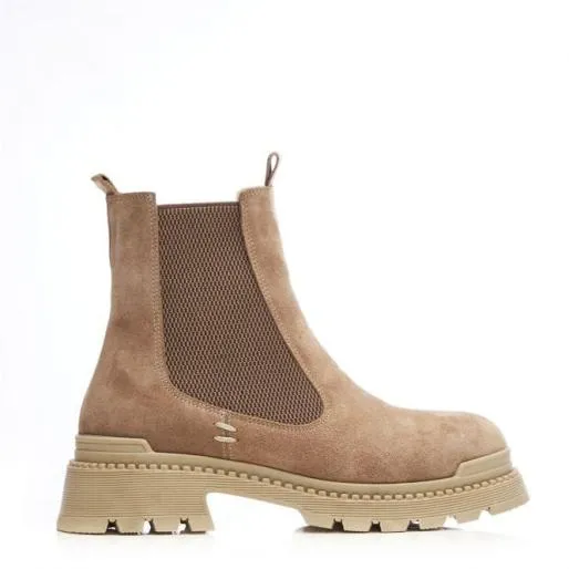 Sh Anika Cream Suede Women Moda In Pelle Ankle Boots