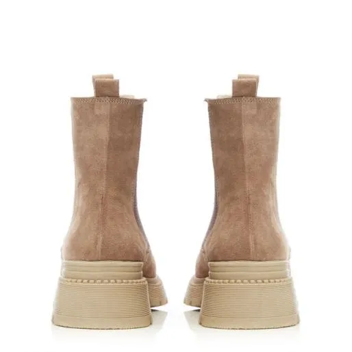 Sh Anika Cream Suede Women Moda In Pelle Ankle Boots