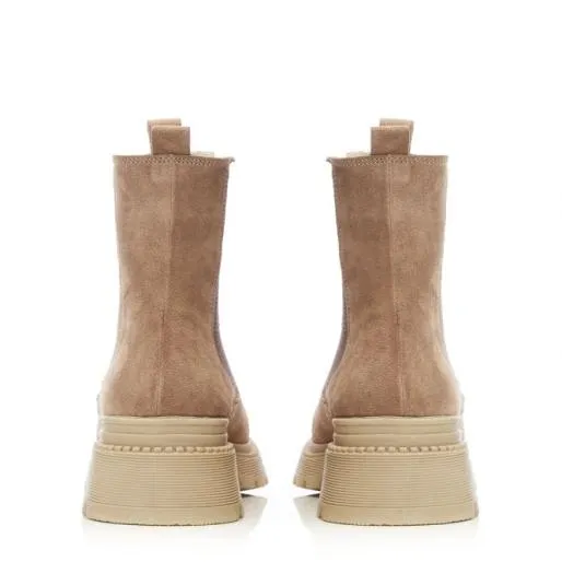 Sh Anika Cream Suede Women Moda In Pelle Ankle Boots