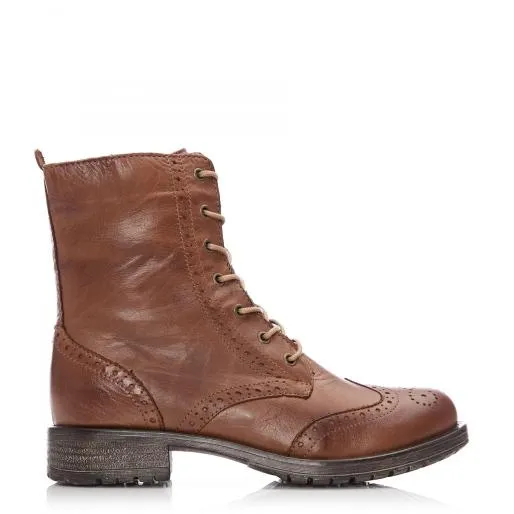 Sh Beth Tan Leather Women Moda In Pelle Ankle Boots