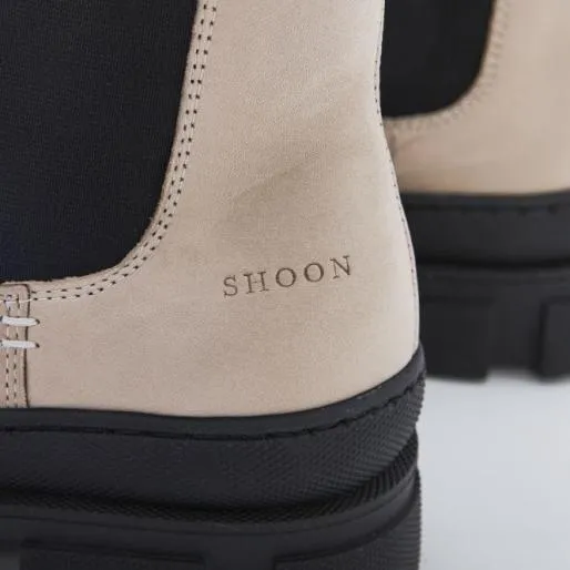 Sh Boulder Cream Leather Women Moda In Pelle Ankle Boots