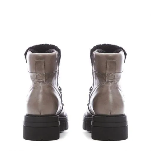 Sh Iceberg Grey Leather Women Moda In Pelle Ankle Boots Sh Iceberg Grey Leather Women Moda In Pelle Ankle Boots