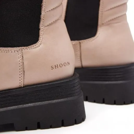 Sh Idiom Cream Leather Women Moda In Pelle Leather Boots