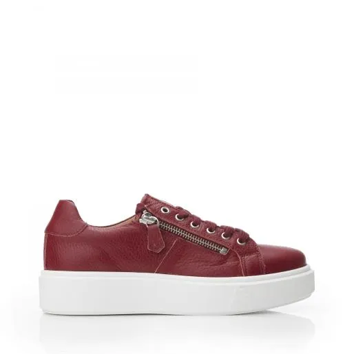 Sh Idris Burgundy Leather Women Moda In Pelle Casual Shoes And Trainers