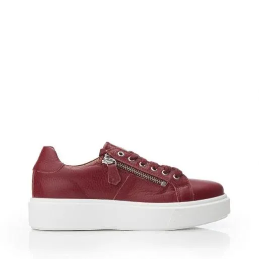 Sh Idris Burgundy Leather Women Moda In Pelle Casual Shoes And Trainers