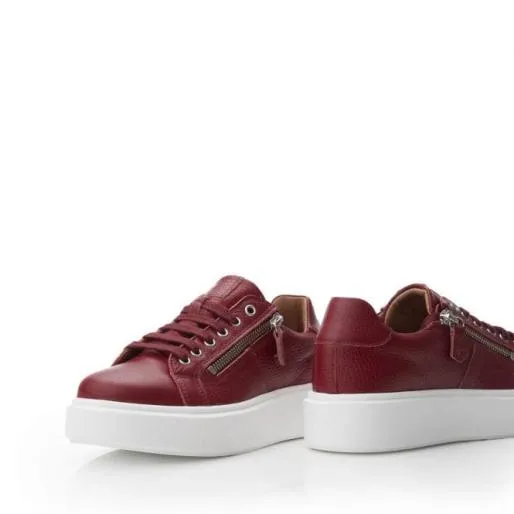 Sh Idris Burgundy Leather Women Moda In Pelle Casual Shoes And Trainers