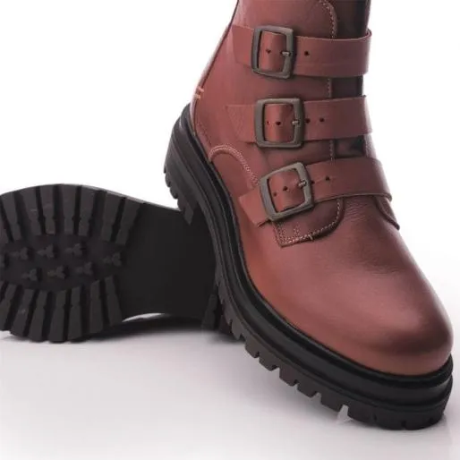 Sh Iguacu Tan Leather Women Moda In Pelle Ankle Boots
