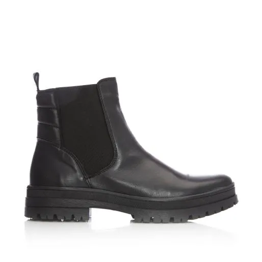 Sh Ilkley Black Leather Women Moda In Pelle Ankle Boots
