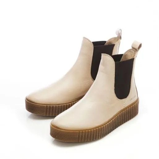 Sh Illom Cream Leather Women Moda In Pelle Ankle Boots Sh Illom Cream Leather Women Moda In Pelle Ankle Boots