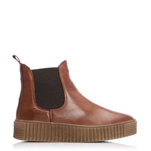 Sh Illom Tan Leather Women Moda In Pelle Ankle Boots